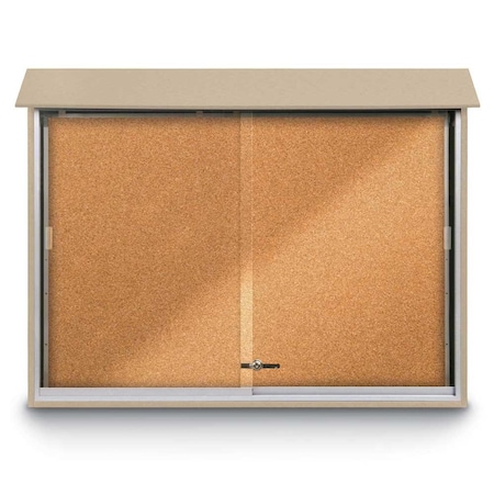 United Visual Products Outdoor Enclosed Combo Board, 72"x36", Satin Frame/Burgundy & Amethyst UVCB7236OD-BURGUN-AMETHY